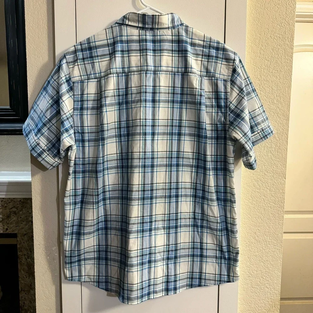 The North Face Plaid Short Sleeve Button Up Casual Men’s Shirt Size Large